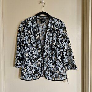 Alex Evenings sheer embroidered jacket NWT XLP